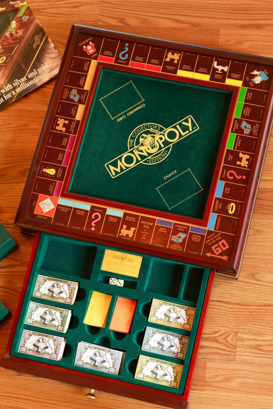 Monopoly The Collector’s Edition Franklin Mint Board Game Complete Set Ages 8+