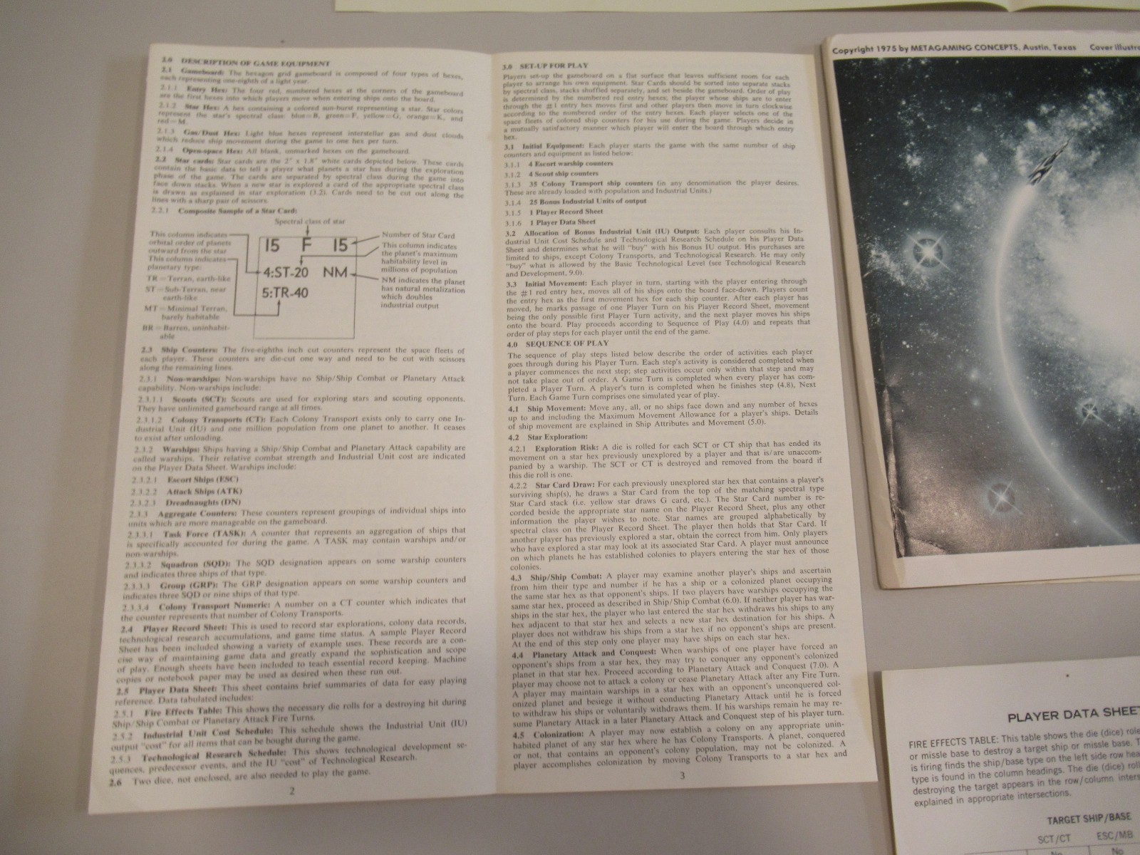 Stellar Conquest – Metagaming 1975 – UNPUNCHED Sci-Fi Board Game–Ziplock Bag Ed.