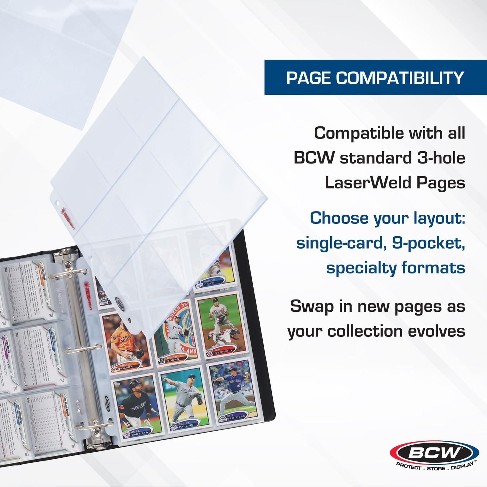 BCW 3-Inch Sports Card Album Binder | Durable Black D-Ring 3 inches,