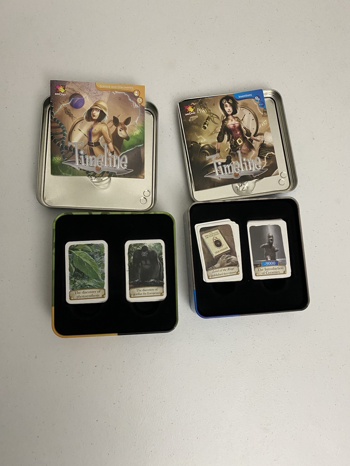 Timeline Inventions & Science Discoveries Card Game Tin Educational Family Games