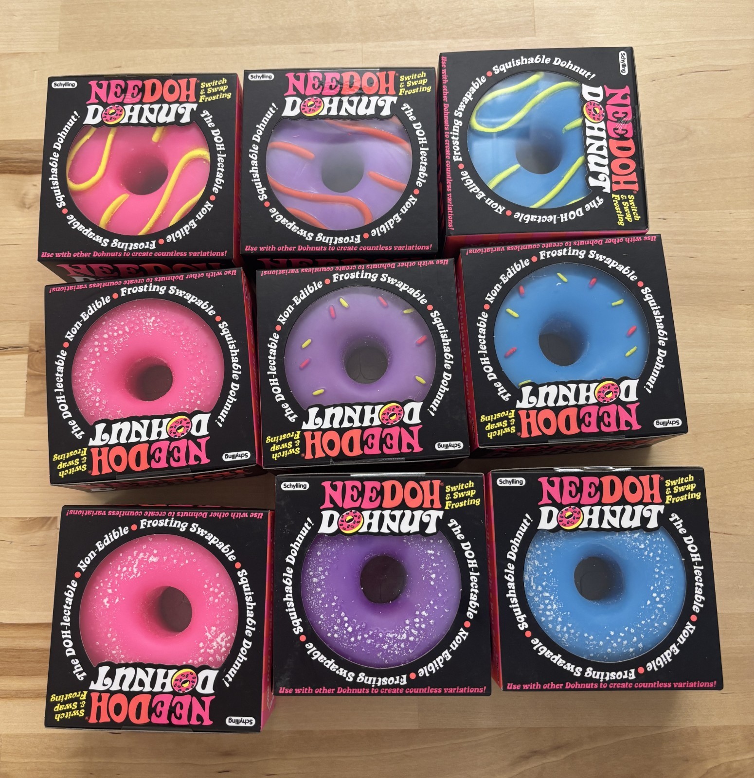 PURPLE – NeeDoh Viral DohNut Squishy Stress Ball Swirl Donut Schylling NEW