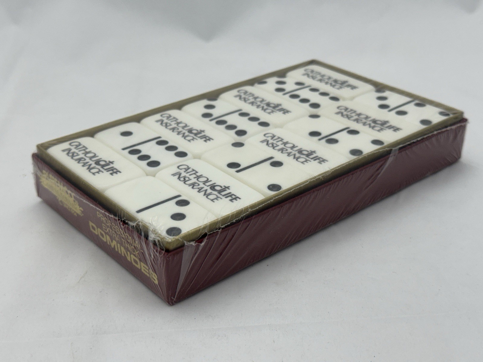 Puremco Professional Marblelike Extra Thick Dominoes Catholic Life Ins Vintage