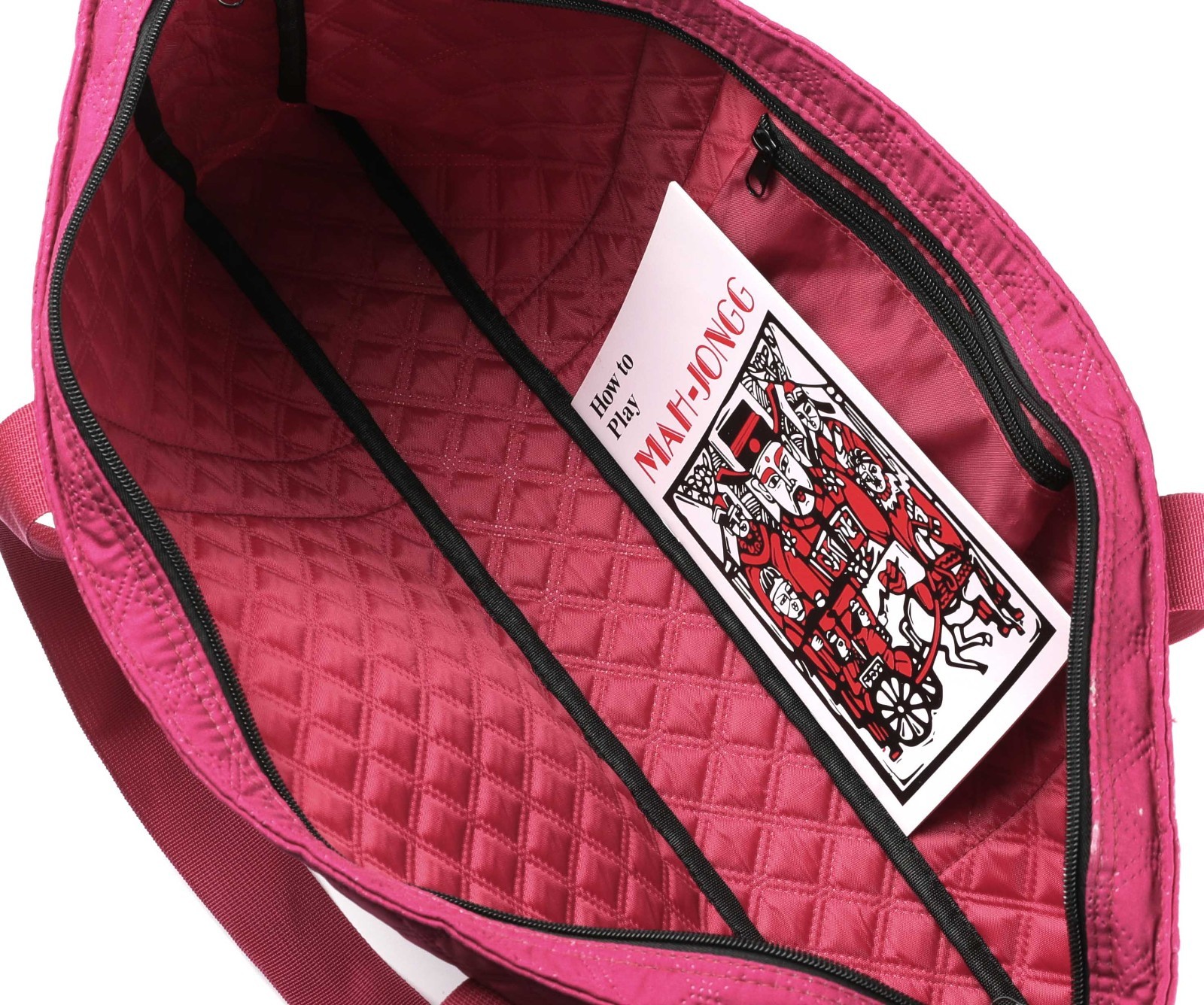American Mahjong 166 Tiles Red Carry Bag /4 Color Pushers/Racks Western Mahjongg