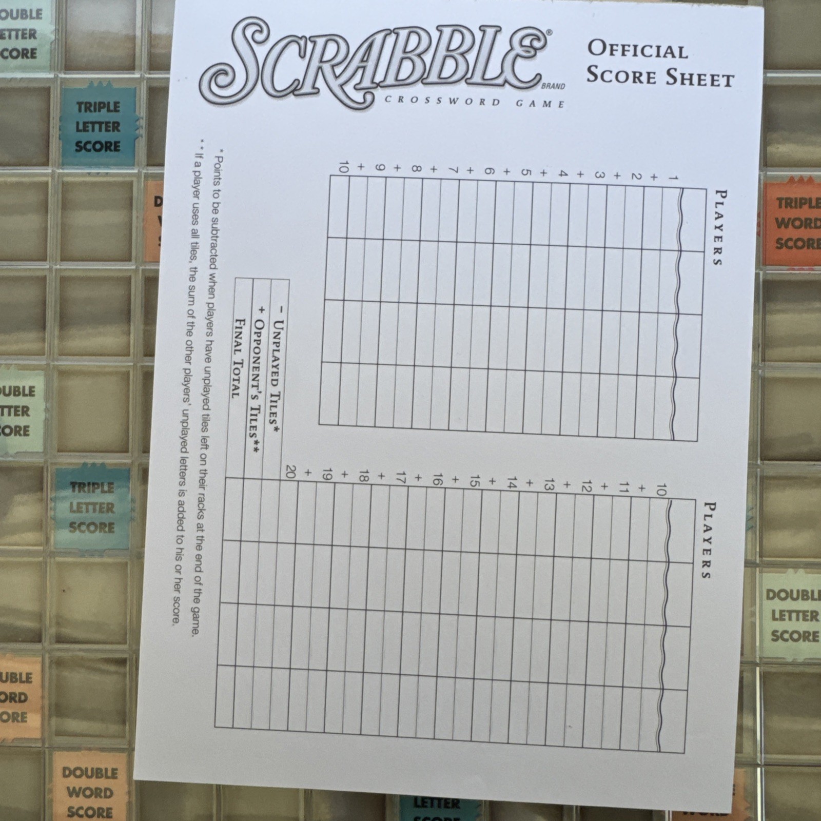 Super Scrabble Deluxe Edition Rotating 200 Tile Folding Rotating Board Complete