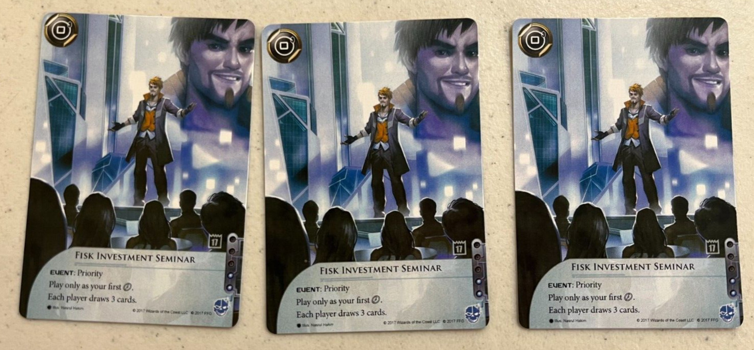 Fisk Investment Seminar (x3) – Android: Netrunner Full Art Promo FFG