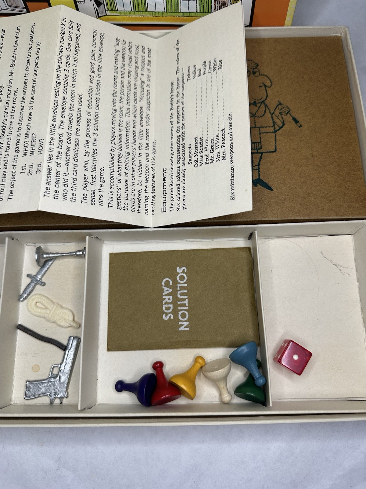 Vintage 1963 Clue Detective Game Parker Brothers 99% Complete Missing Wrench