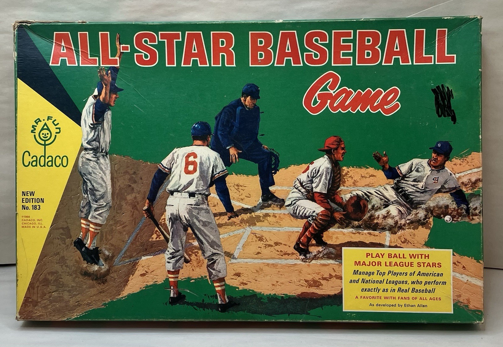 CADACO ALL STAR BASEBALL GAME 1966 w/ 63 Discs Pegs And Scorecards 100% Complete
