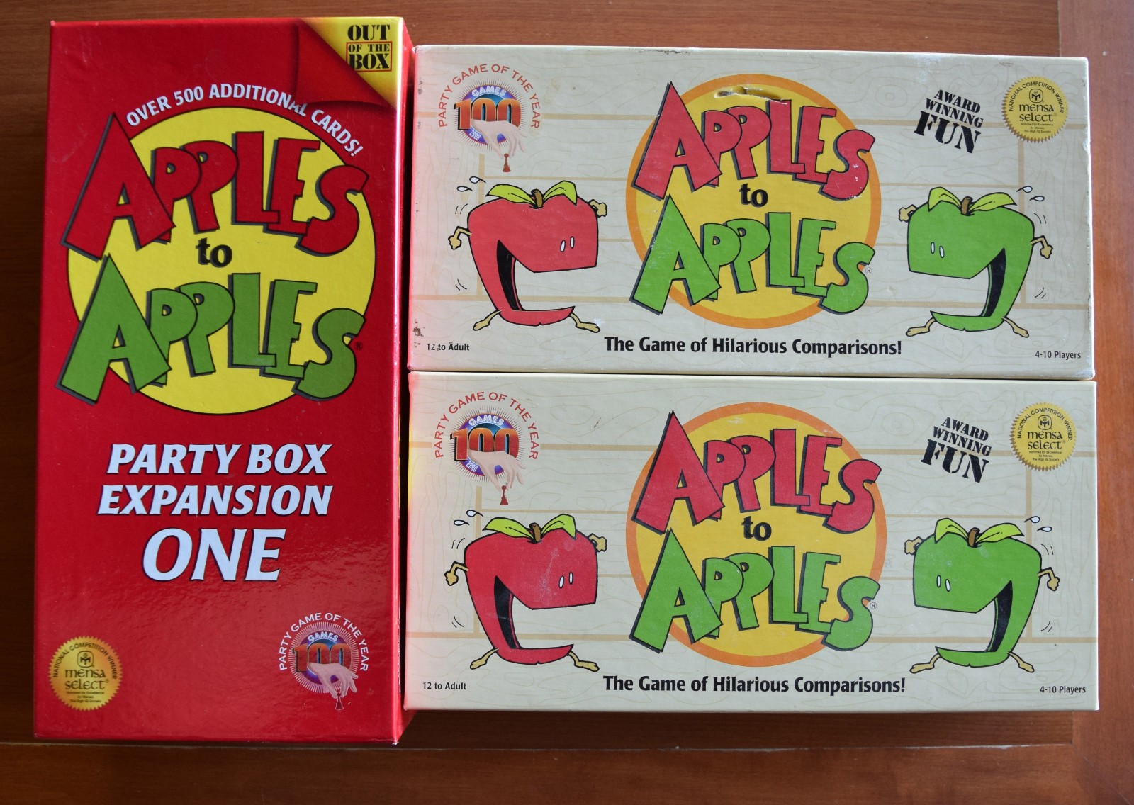 APPLES TO APPLES OUT OF THE BOX PUBLISHING CARD GAME LOT + PARTY BOX EXPANSION