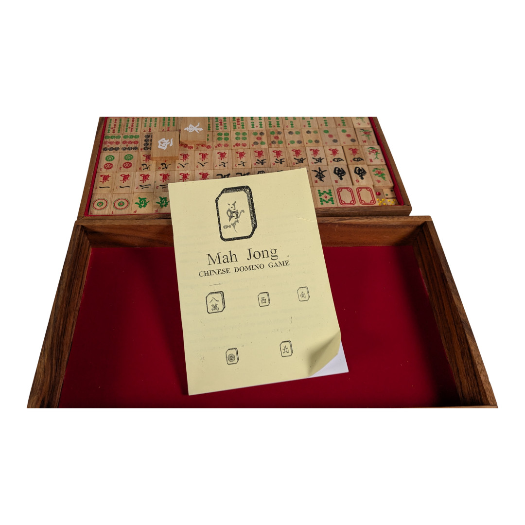 Thai Thailand Wooden Rainwood Mah Jong Set Fair Trade