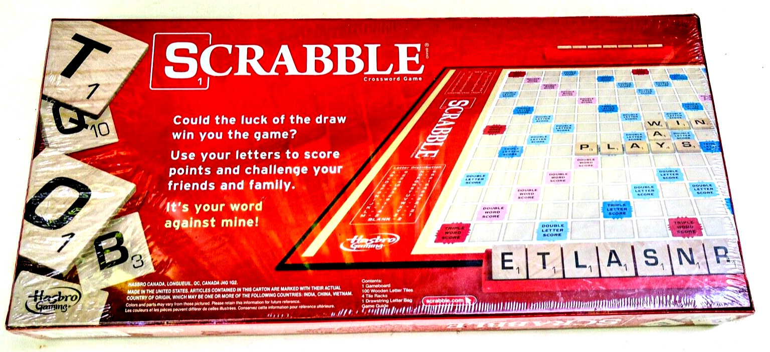 SCRABBLE CROSSWORD GAME BRAND NEW SEALED PACKAGE MADE IN USA HASBRO GAMING