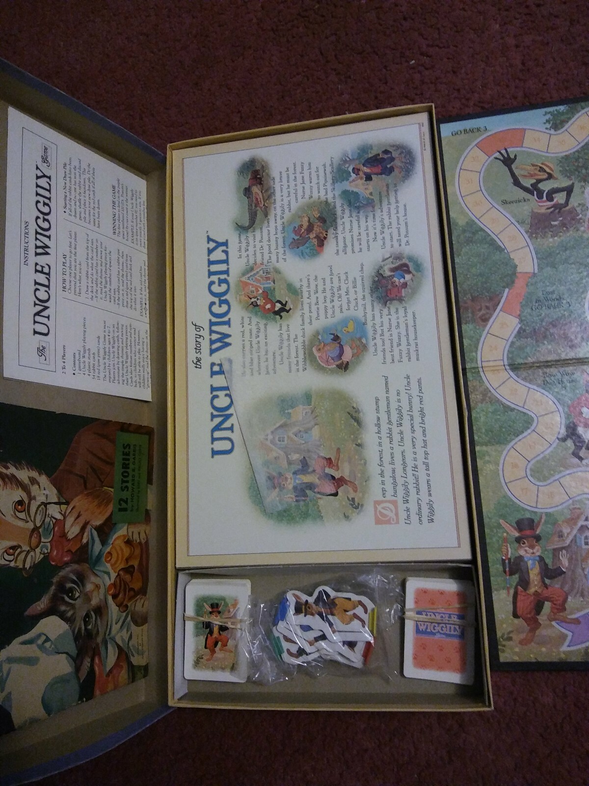 UNCLE WIGGILY BOARD GAME VTGE 1988 MB COMPLETE & 1946 Book/Baker Cat