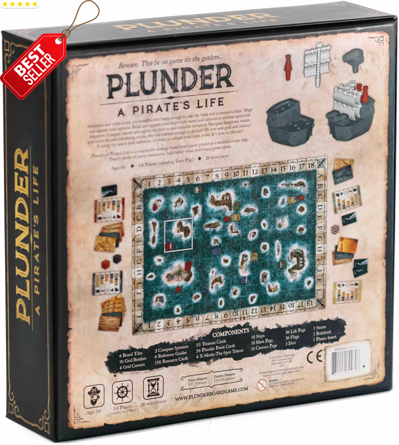 Plunder A Pirate’s Life Strategy Board Game Adults Kids Family Game Night – US