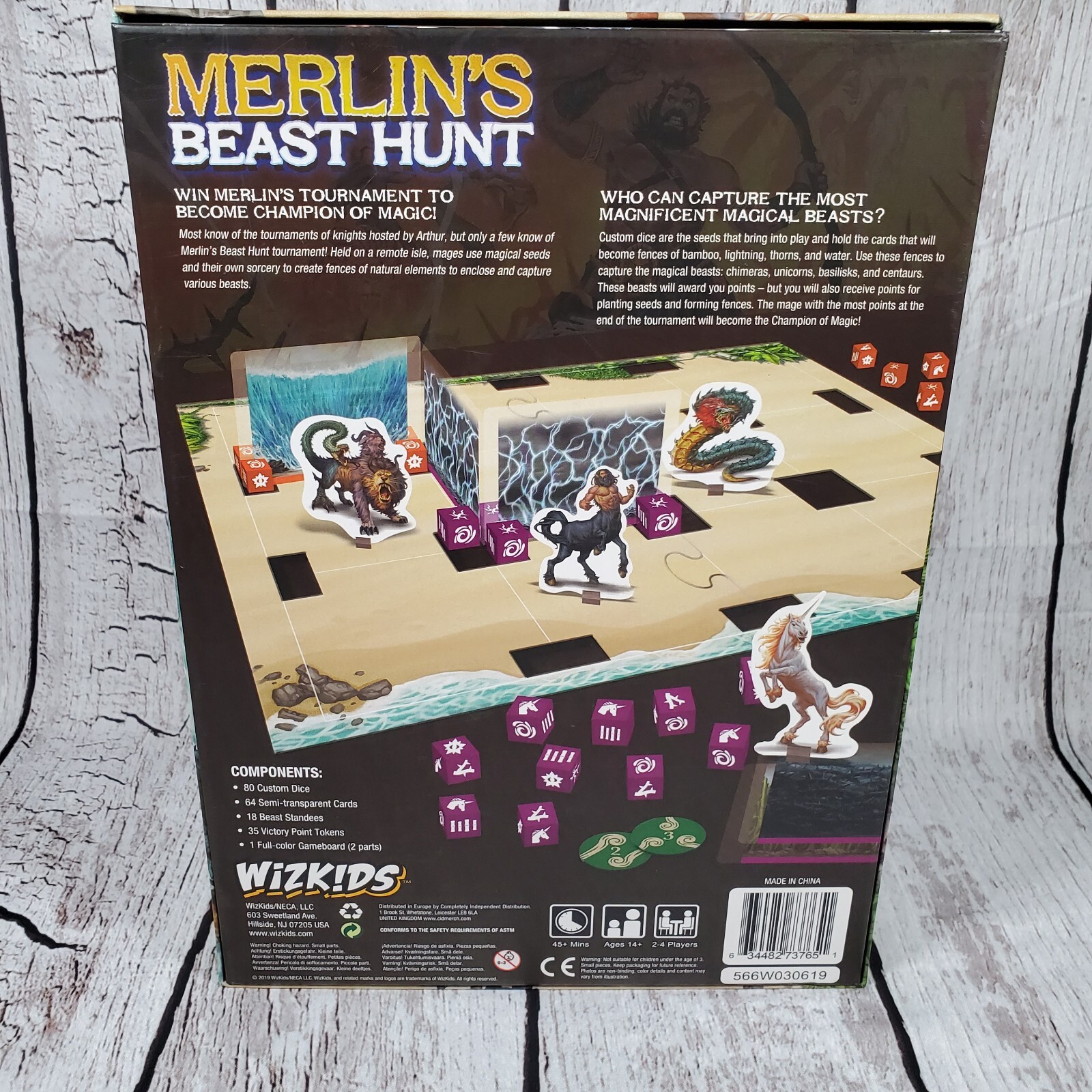 Merlin’s Beast Hunt Game Boardgame WizKids COMPLETE Fantasy NECA