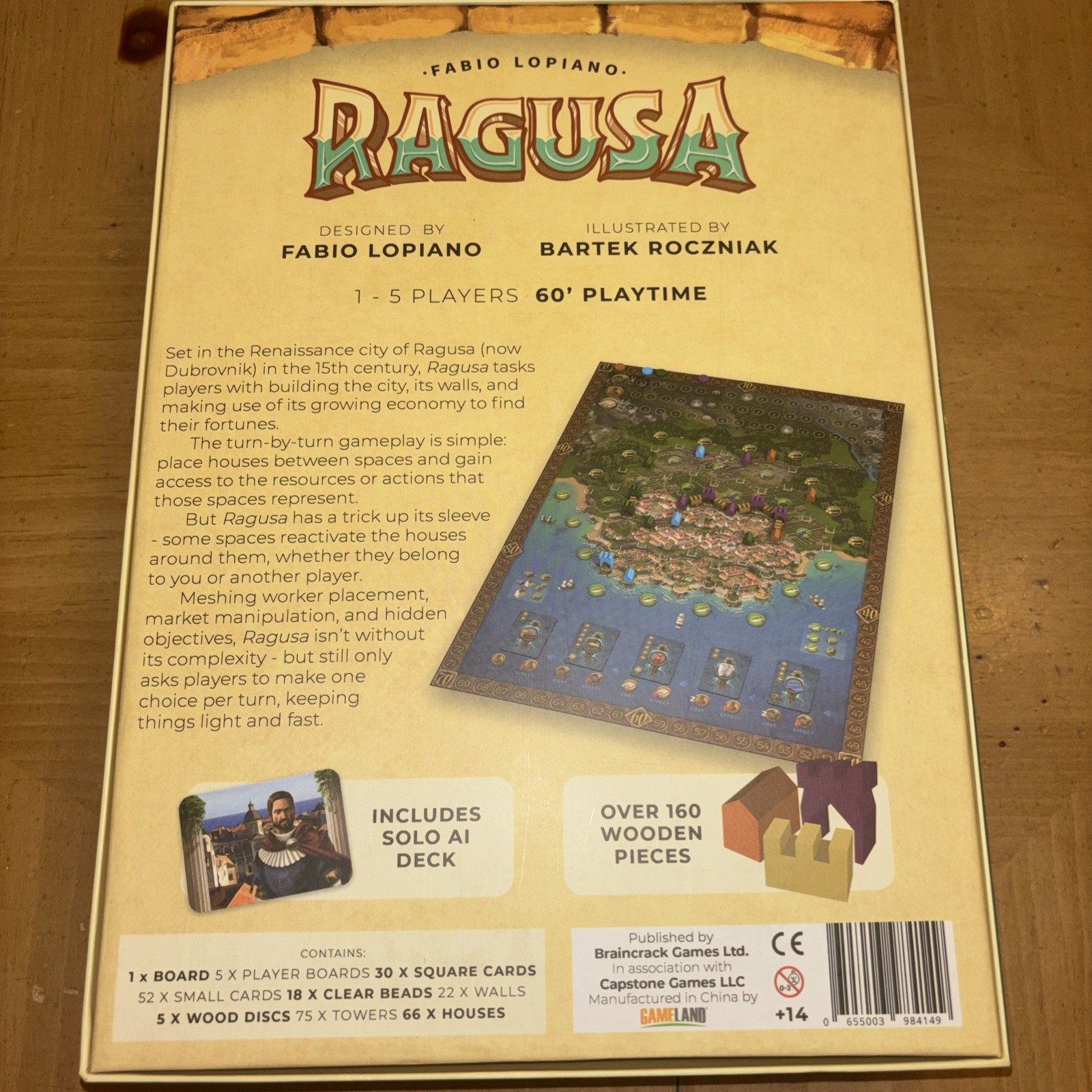 Ragusa Board Game Fabio Lopiano Capstone Games Unplayed Complete