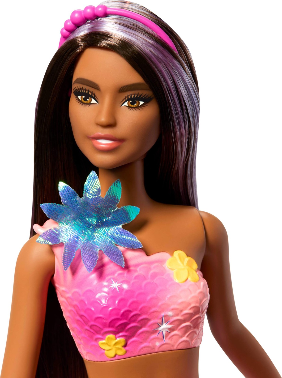 Barbie Mermaid Toy Doll Magic Blooming Flowers Ombre Tail Purple Highlights
