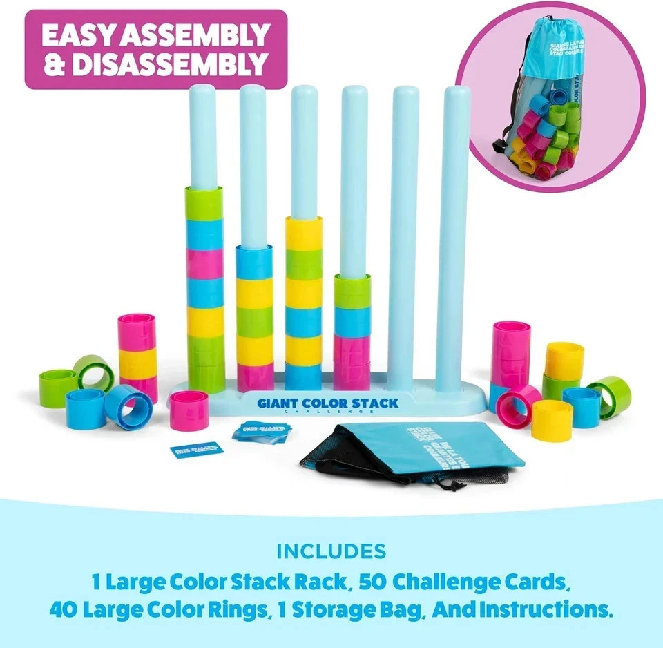 Giant Color Stack Challenge by Relatable – Strategy Stacking Game with 50 Puzzle