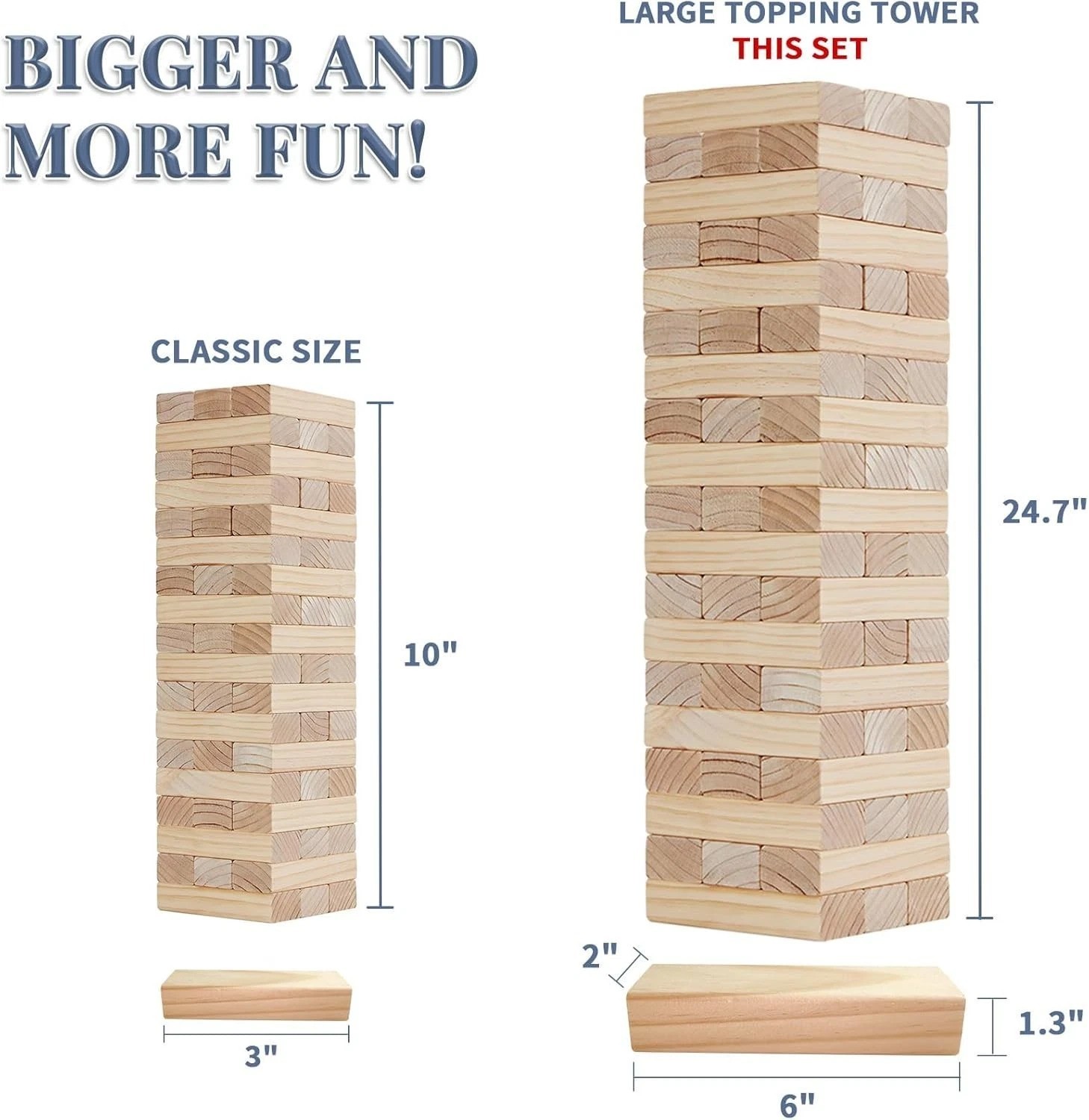 57-Piece Giant Stacking Timber Game – Family Indoor & Outdoor Entertainment