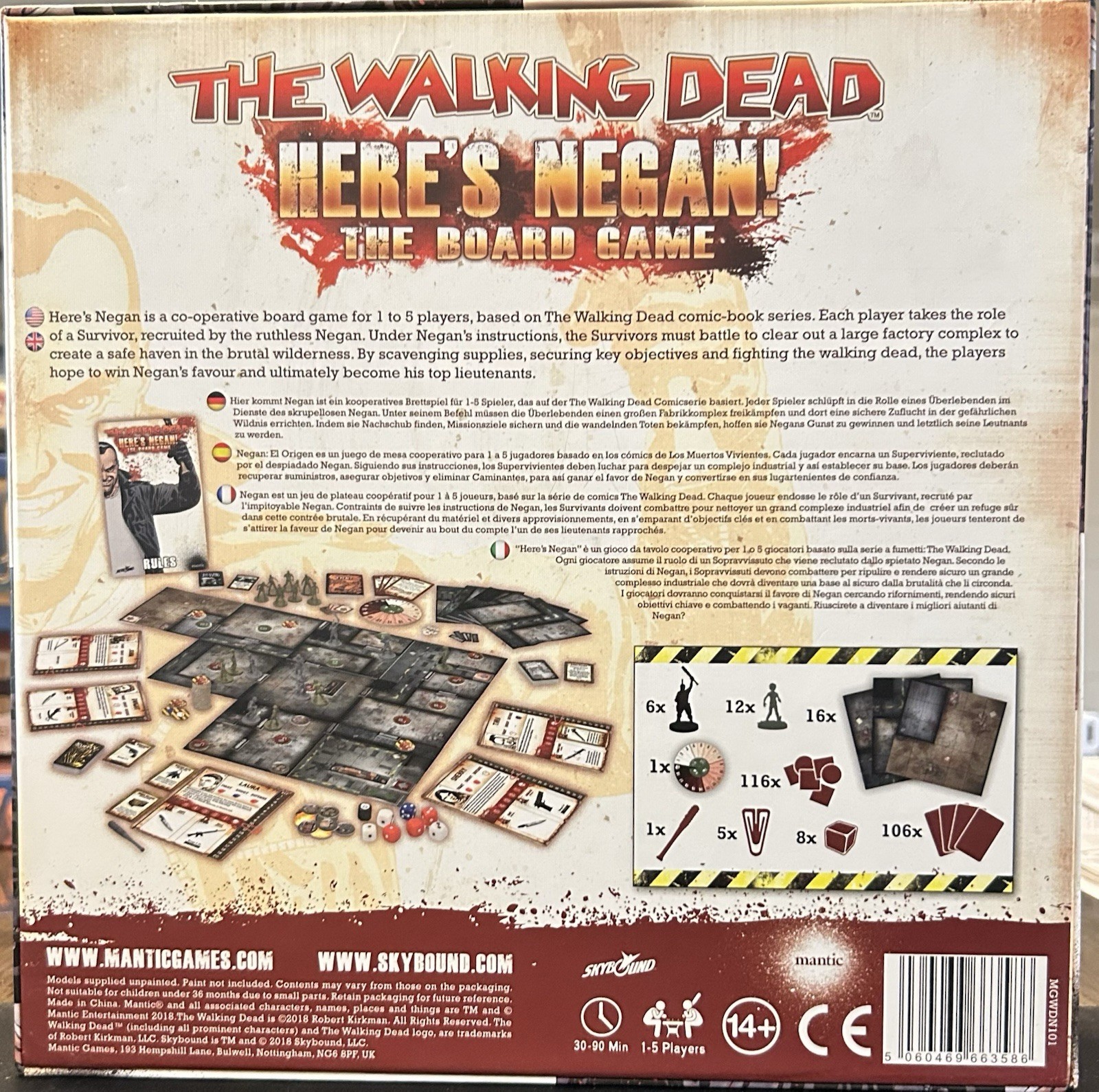 The Walking Dead Here’s Negan! The Board Game Open Box Unpunched