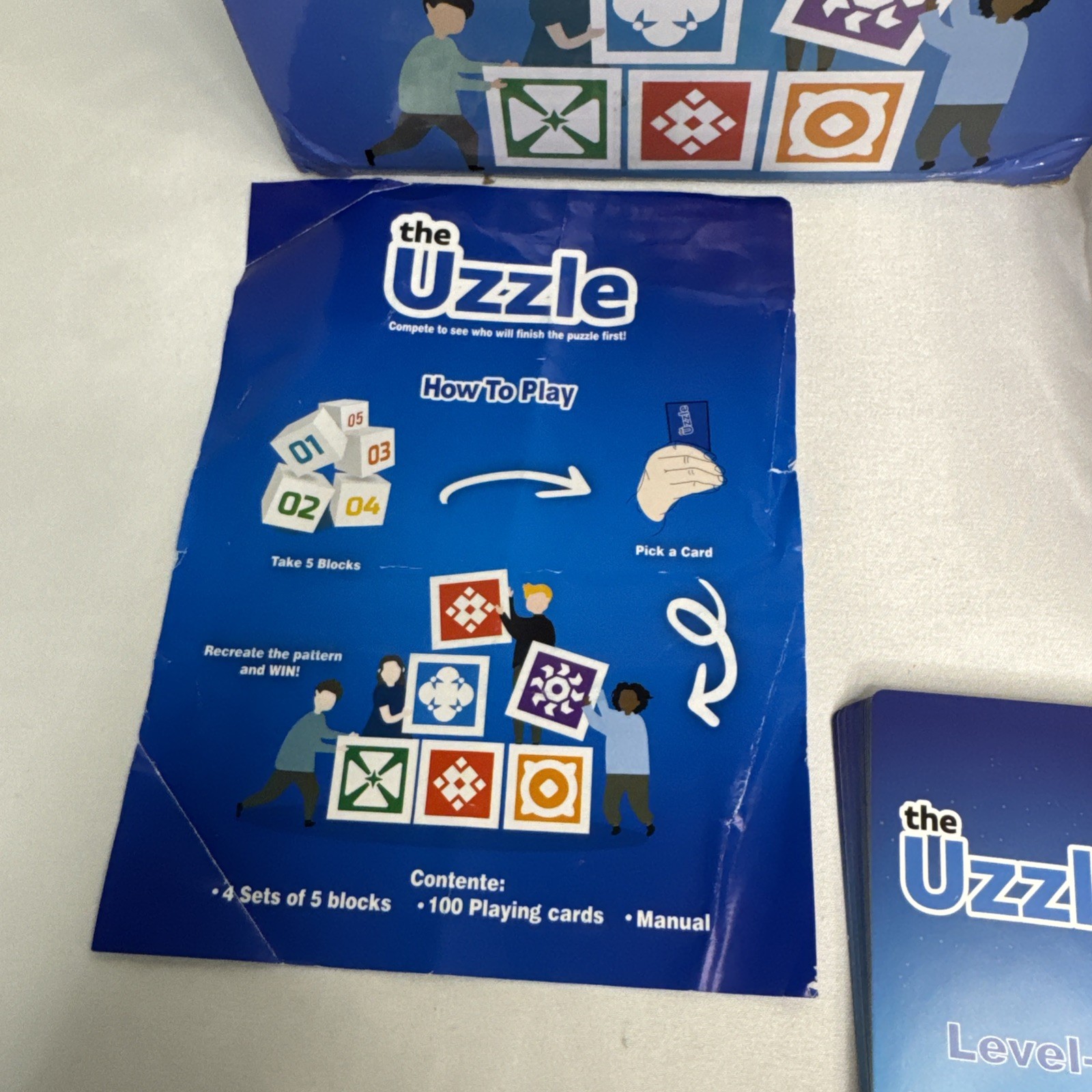 The Uzzle Board Game Family Fun Kids 2X Bigger Blocks