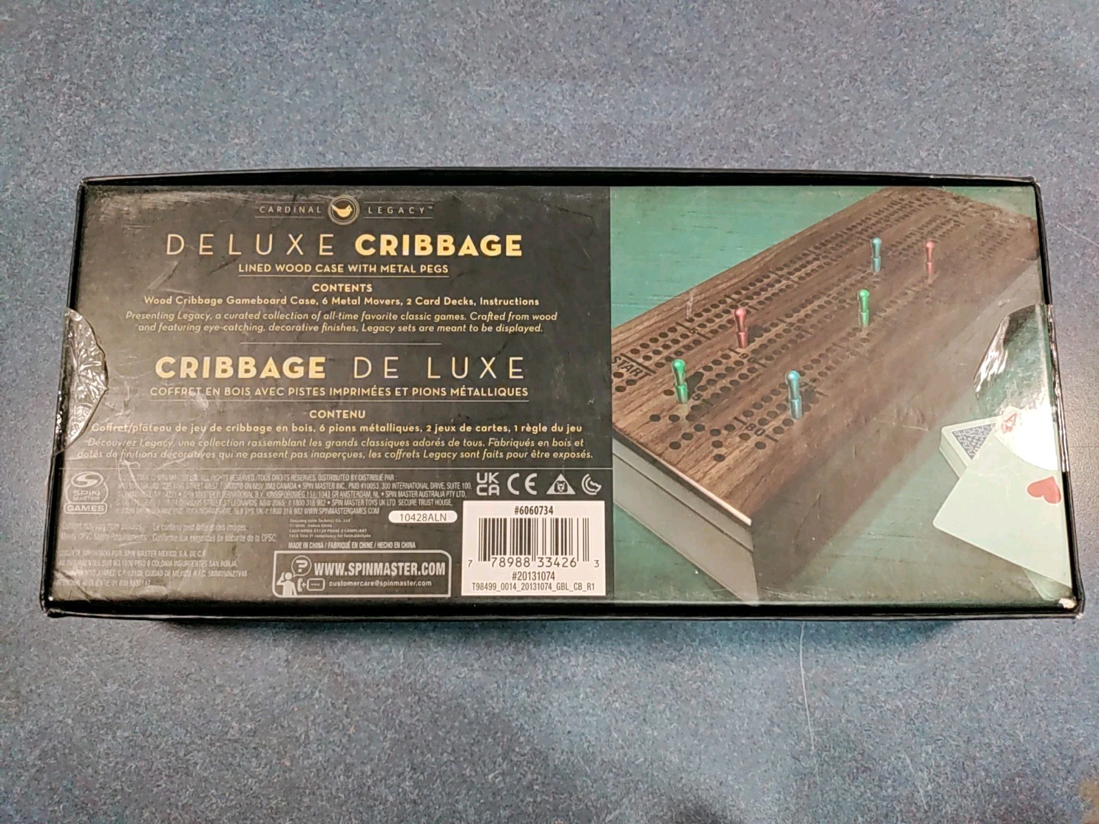 Deluxe Cribbage Family Board Game Cardinal Legacy Wooden Case Metal Movers 2020
