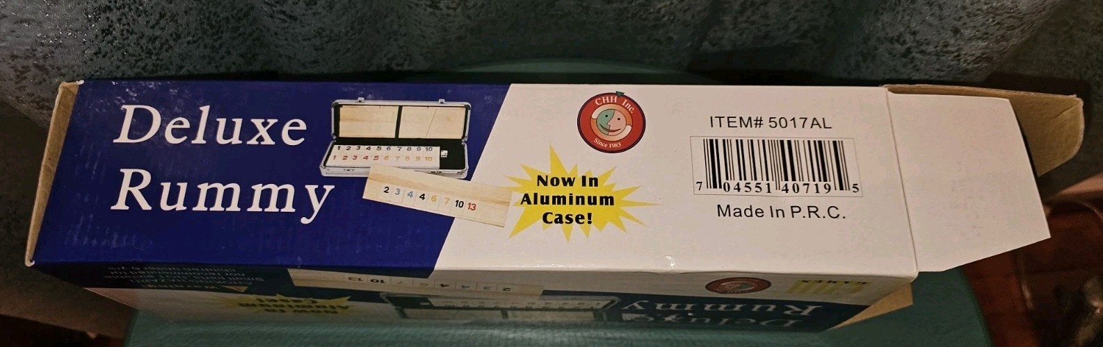 CHH Games Deluxe Rummy Tile Game Aluminum Case Wooden Racks NEW Complete 5017AL