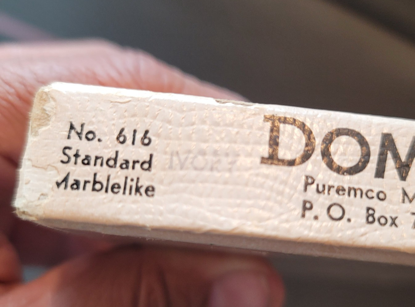 Standard Marblelike Dominoes 616 Ivory PureMCO MFG Instructions Made Waco Texas