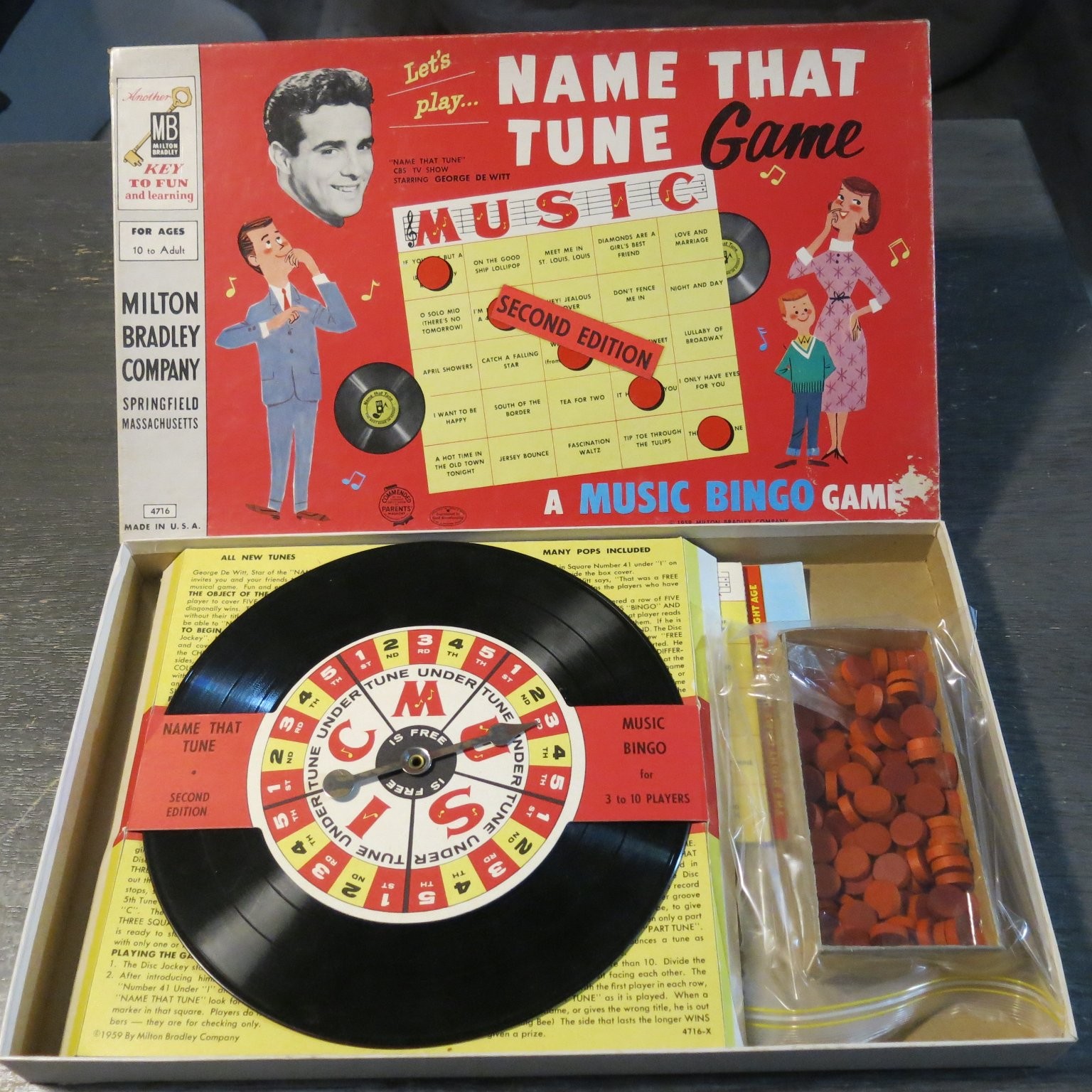 Name That Tune Game Milton Bradley Board Game 3-10 Players Ages 10+ 1959
