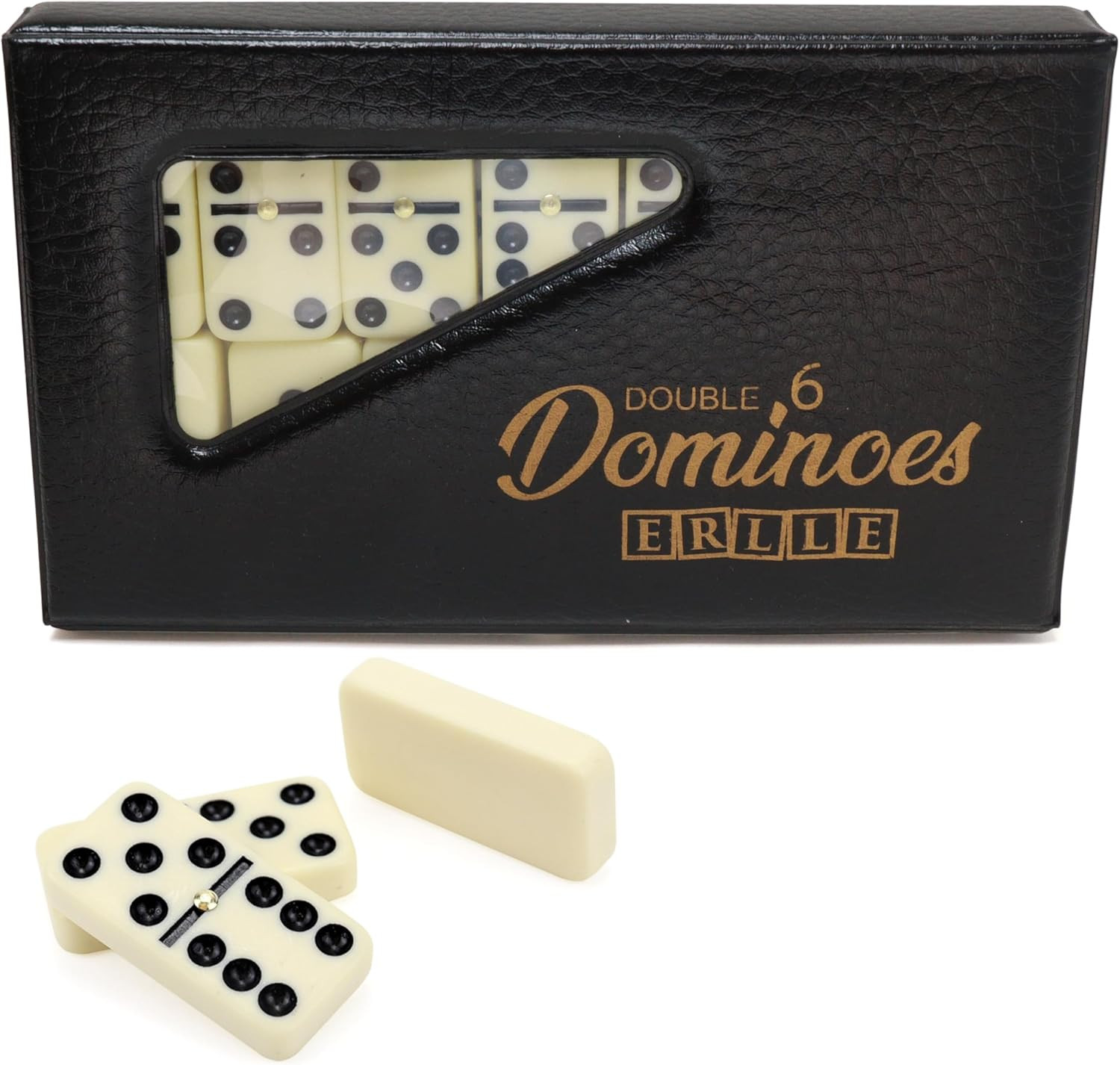– Premium Double 6 Dominoes Set, Classic Domino Game with Vinyl Case, Tiles for