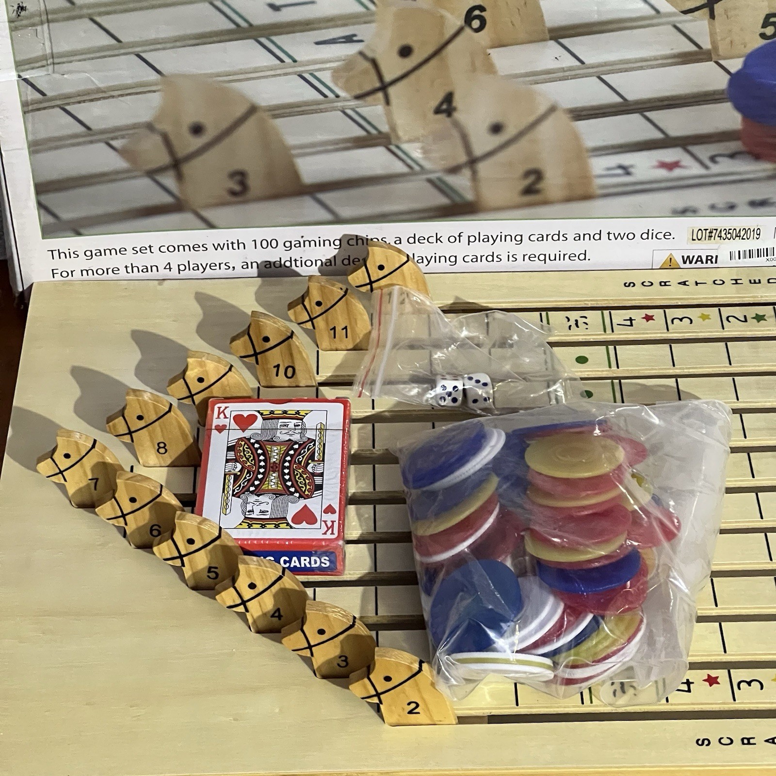 Racing Horse Game COMPLETE CHH Games Cards Party Chips Wooden Board