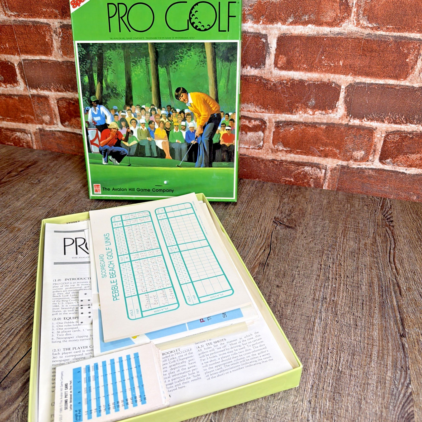 Pro Golf Sports Illustrated Avalon Hill Game 1984 Pebble Beach COMPLETE
