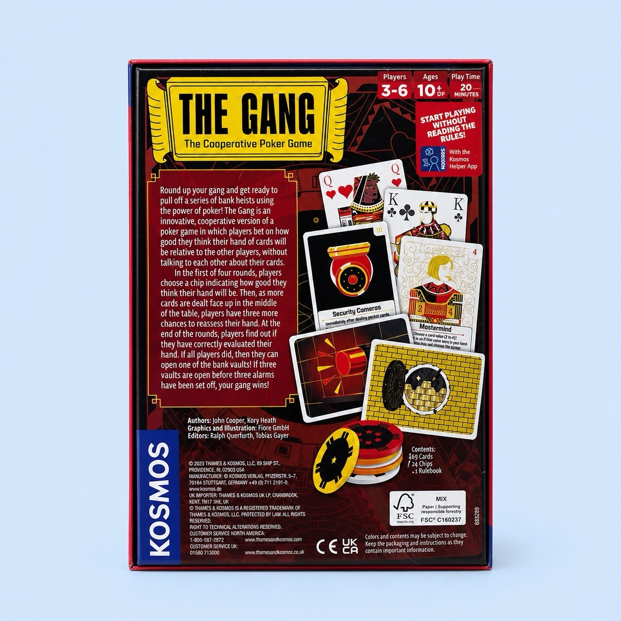 The Gang Cooperative Poker Game Board Game 3-6 Players Ages 10+ KOSMOS New