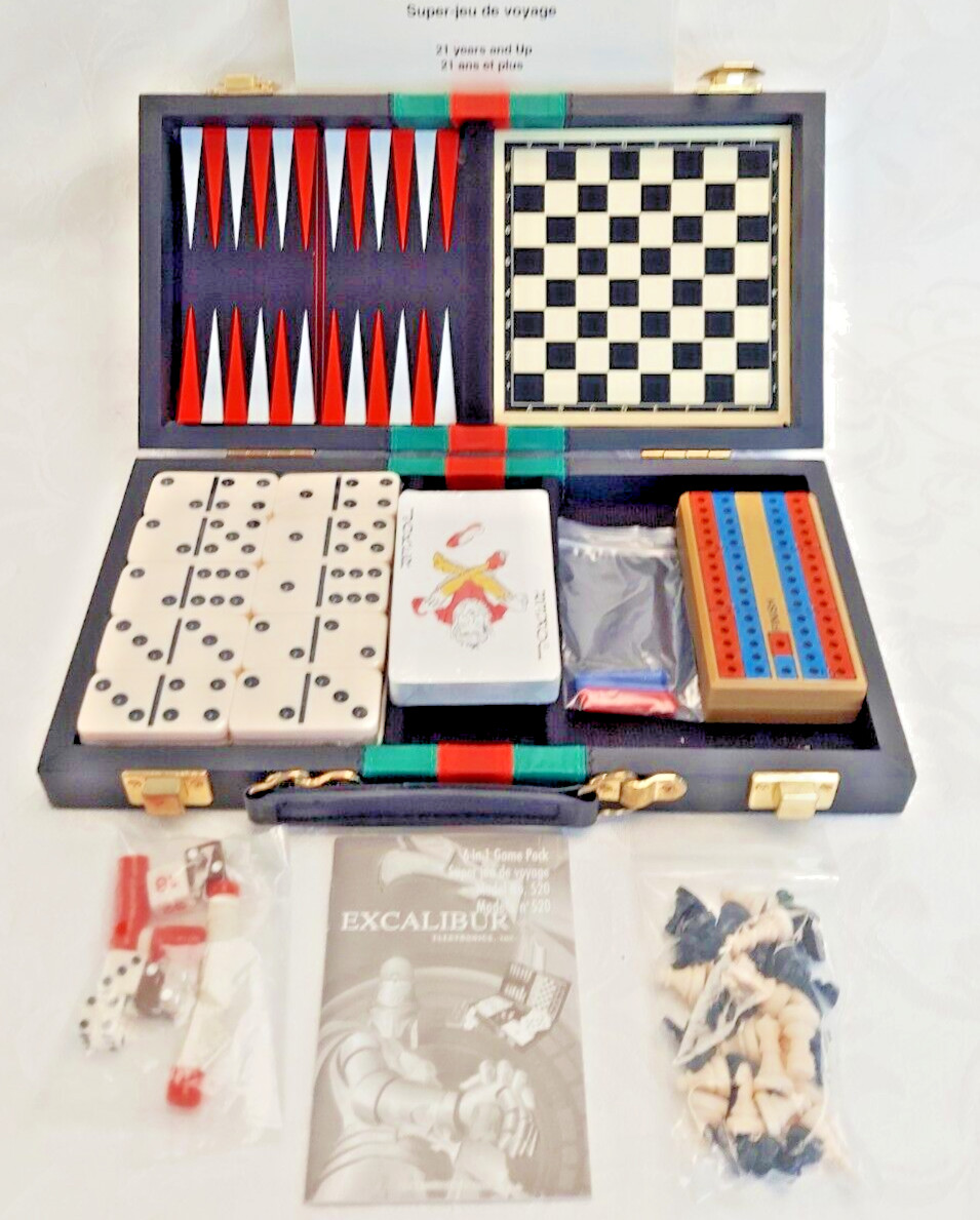 Avon 2005 Ultimate Excalibur 6 In 1 Travel Game Pack In Secure Black Case