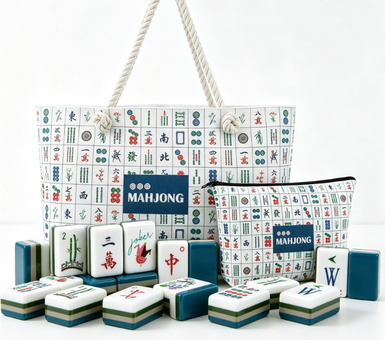 NEW!American Mahjong,160 deep blue Layered+Fashion Mahjong bag set Fast ship