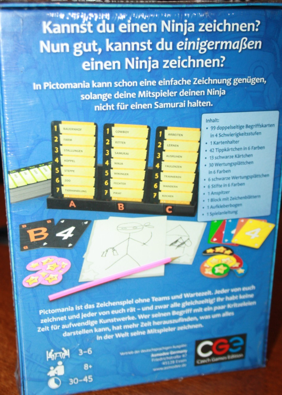 Pictomania Game – Description on Back in German, not sure if game is in English