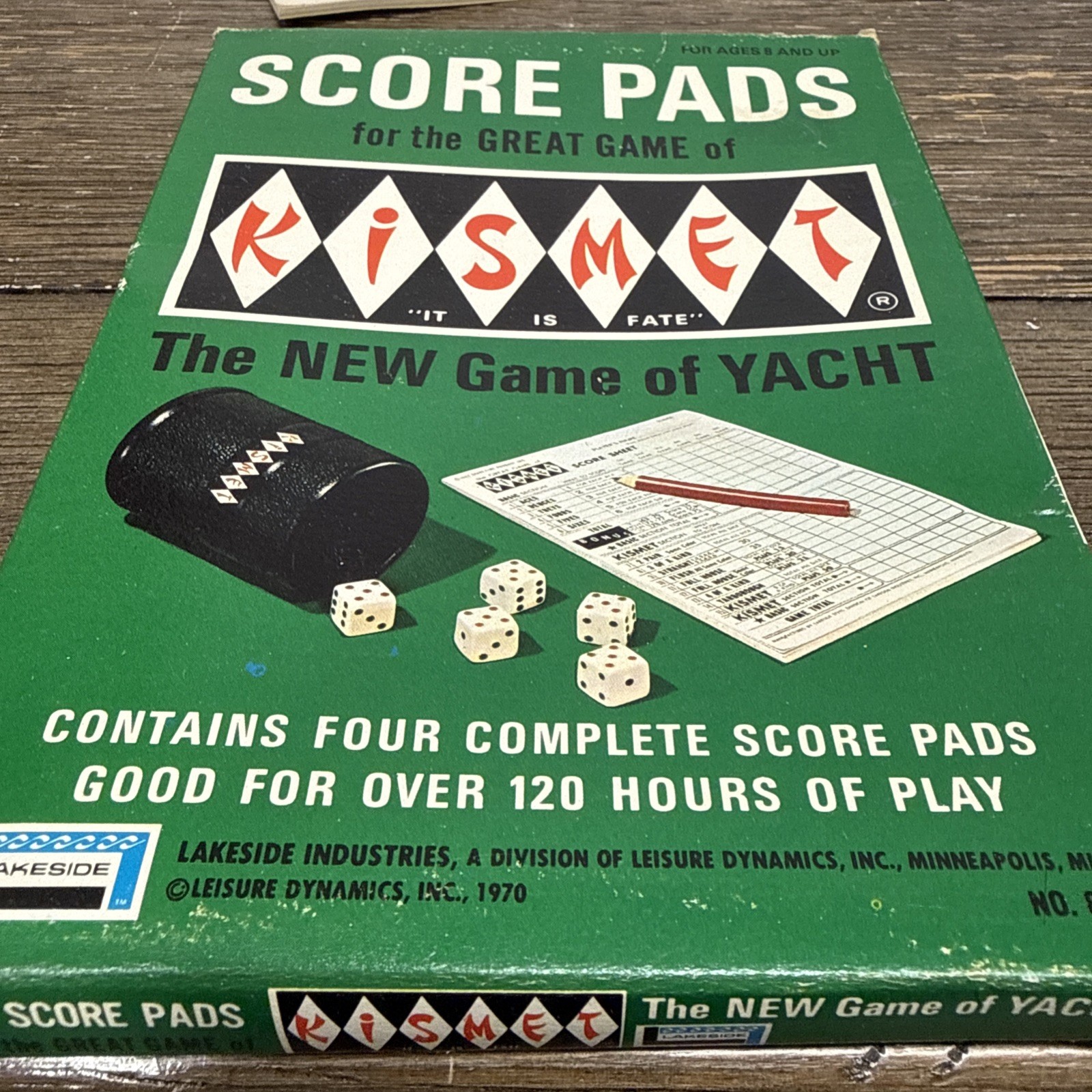 Score Pads Kismet Dice Game (1970) score pads 3 Unused Plus 2 Partials Plus
