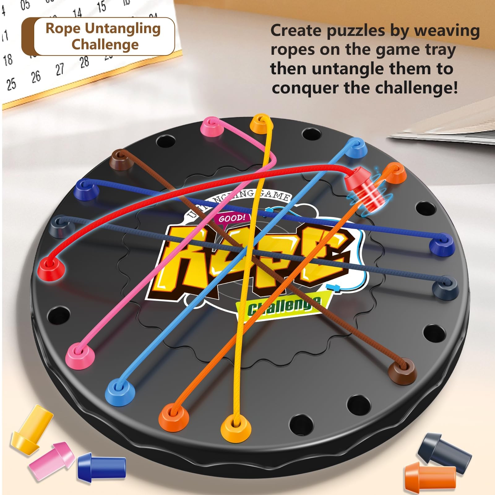Rope Untangling Puzzle Game Travel Size Brain Teaser Family Party Game