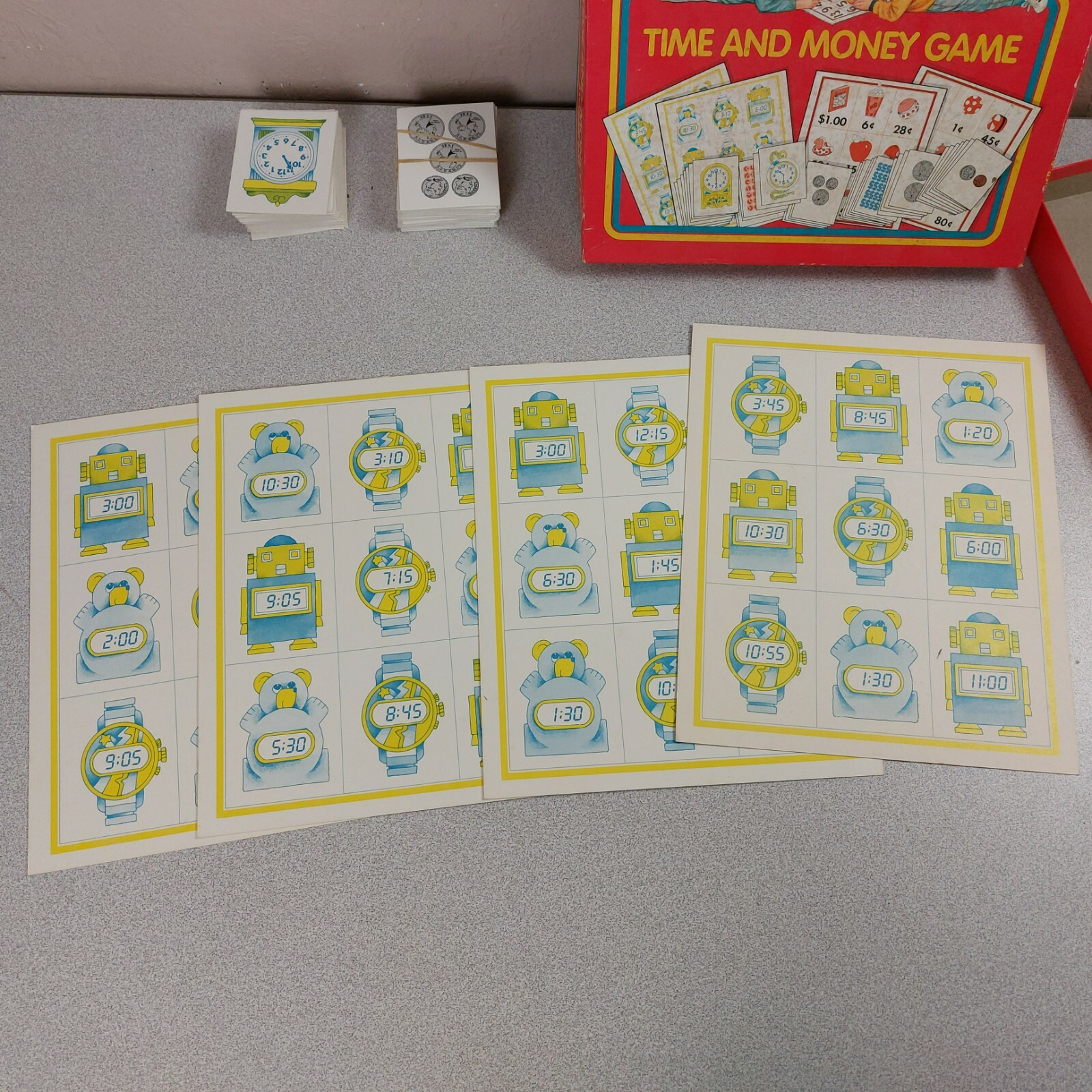 Vintage Answer Bingo time and Money Game School Zone 05008 Education Complete VG