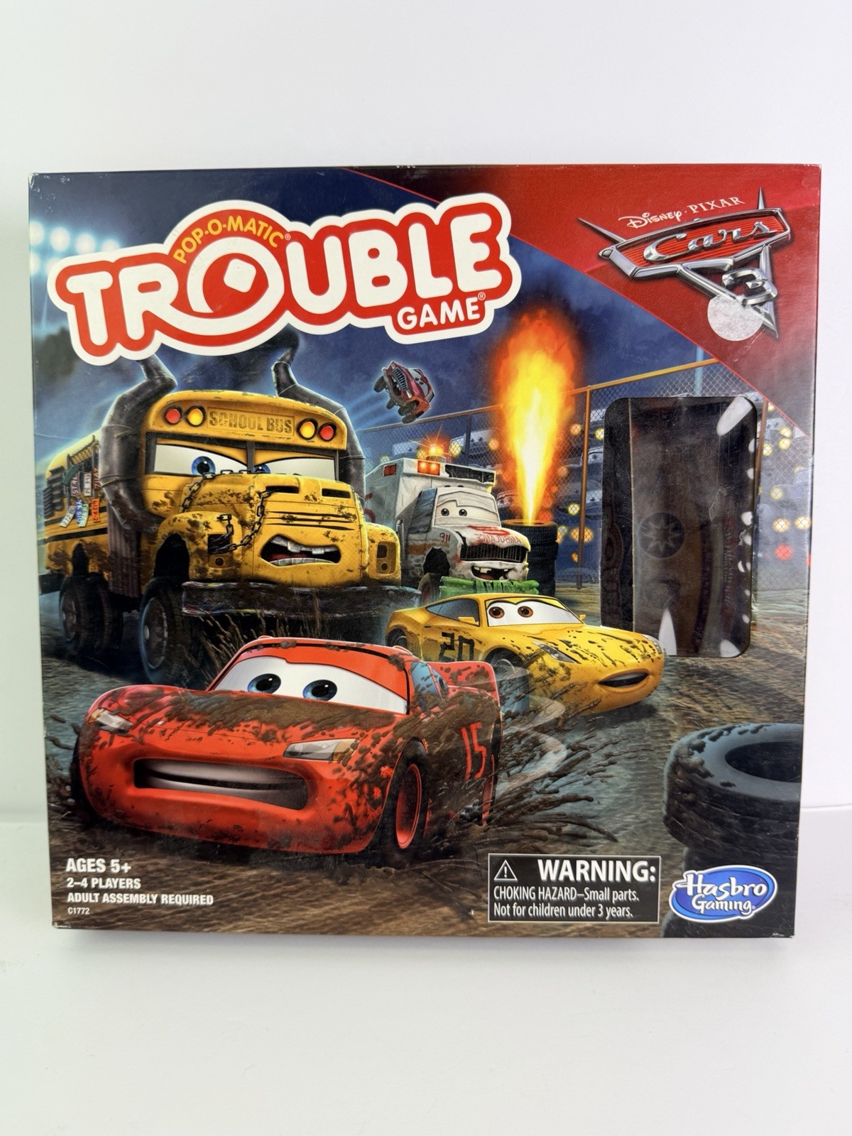 Disney Pixar Cars 3 Trouble Board Game Pop-O-Matic – Hasbro – Complete