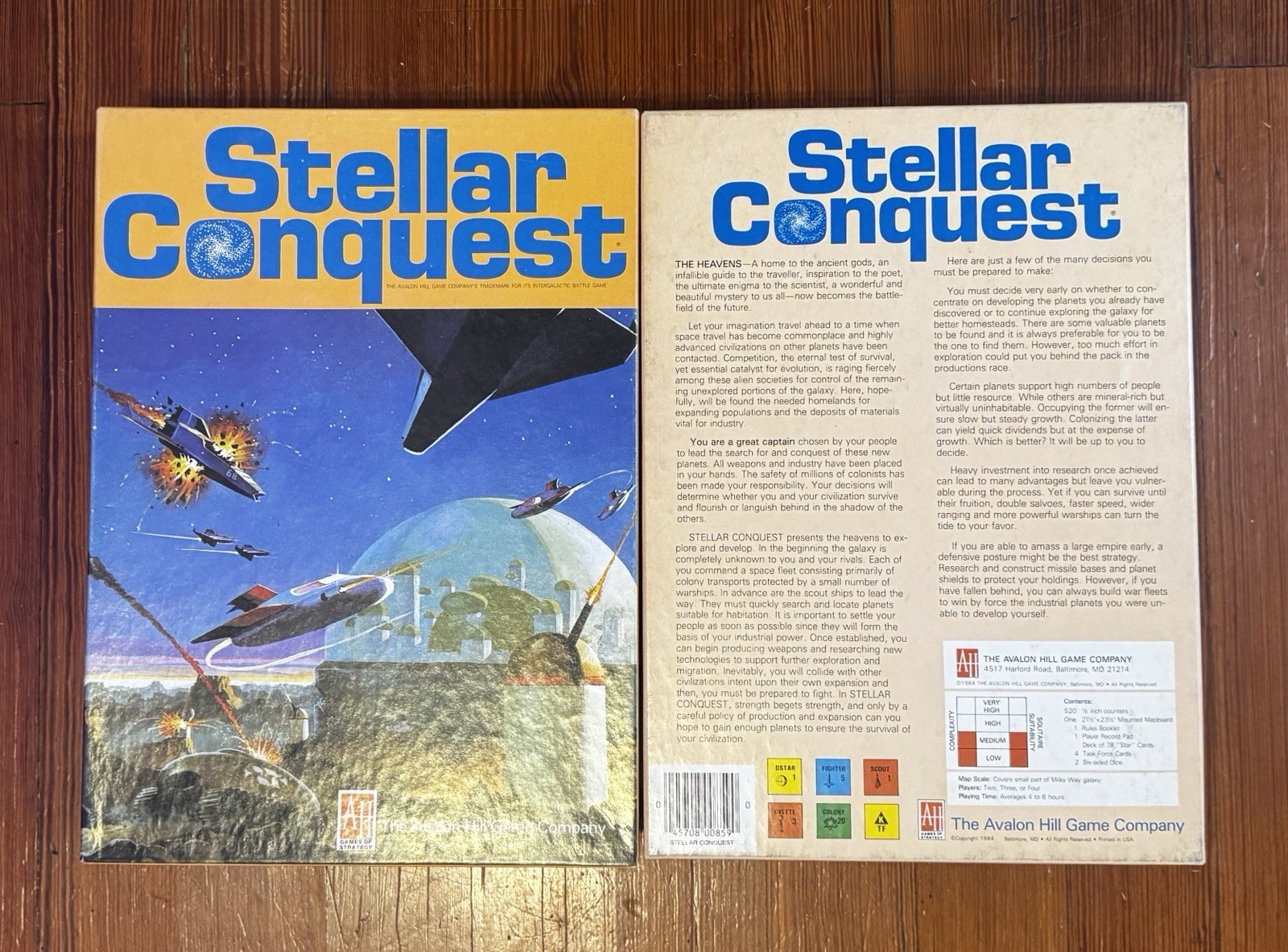 Vtg Avalon Hill Games Stellar Conquest 1984 Complete Unpunched Excellent Sci Fi