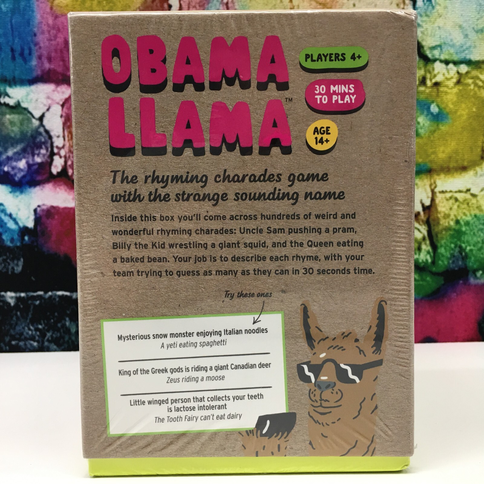 OBAMA LLAMA Celebrity Rhyming Charades Family Party Game Ages 14+ Fun Humor NEW!
