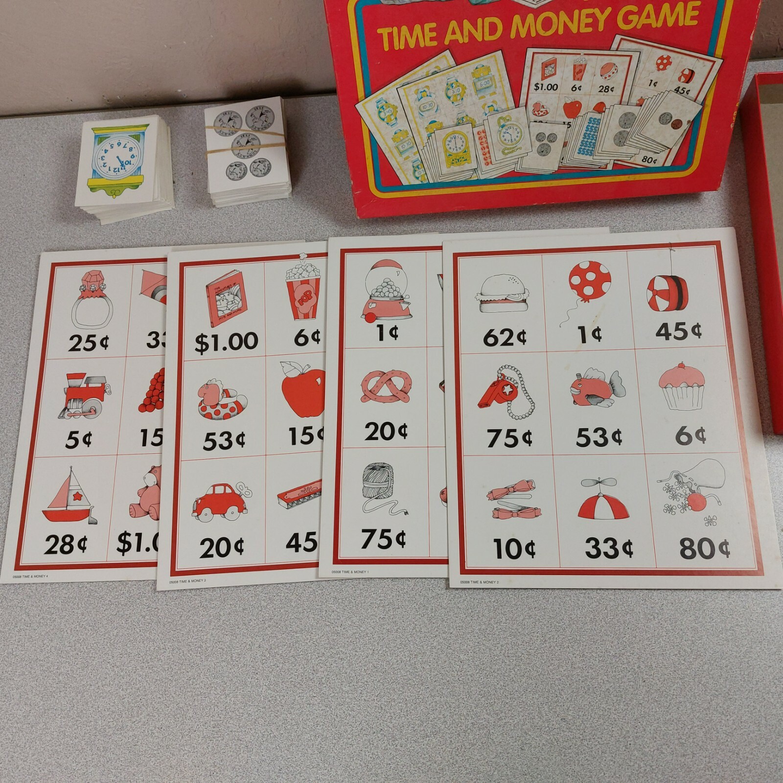 Vintage Answer Bingo time and Money Game School Zone 05008 Education Complete VG