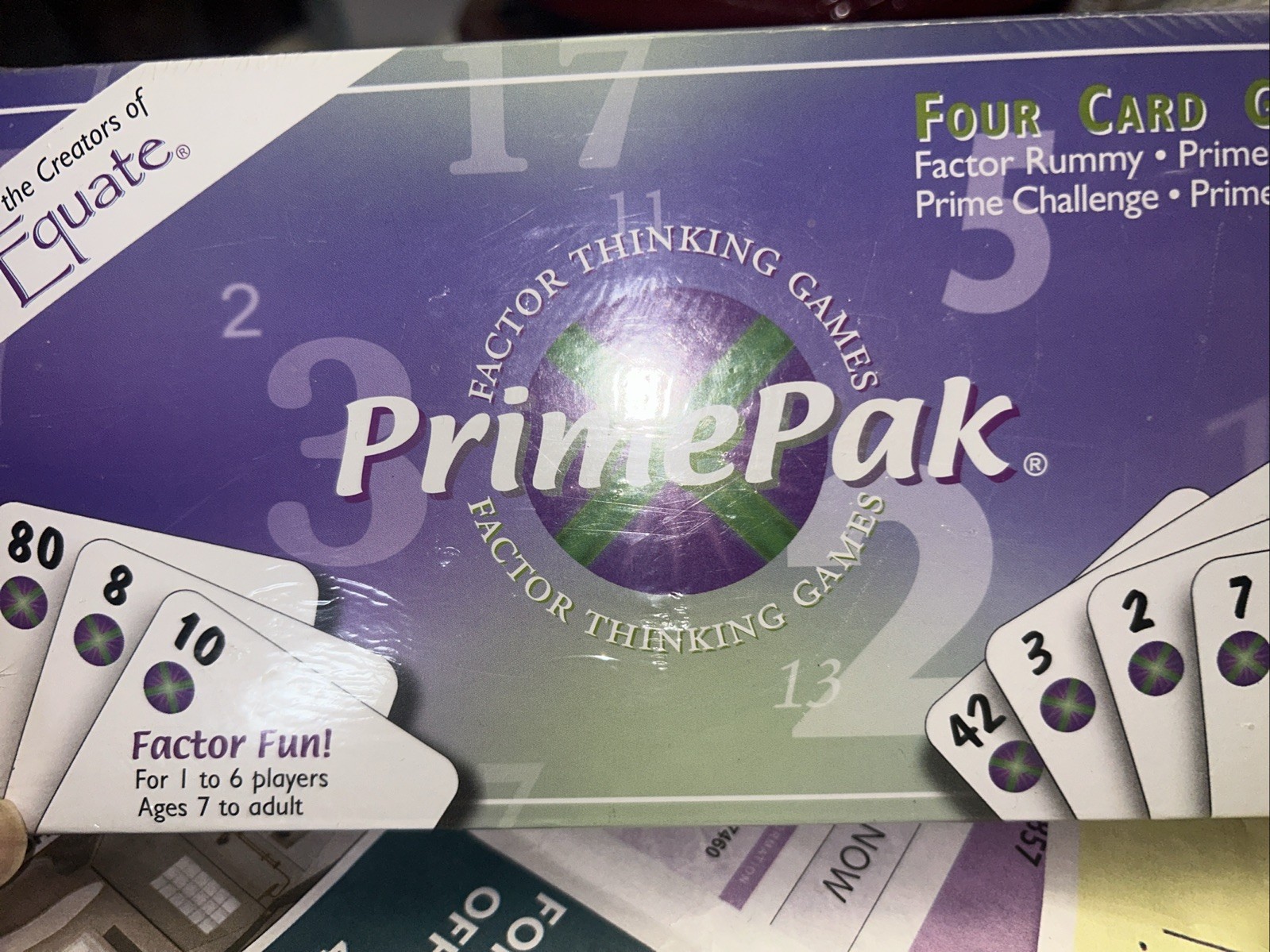 PrimePak Four Math Card Games Factor Sets From Creators of Equate Homeschool