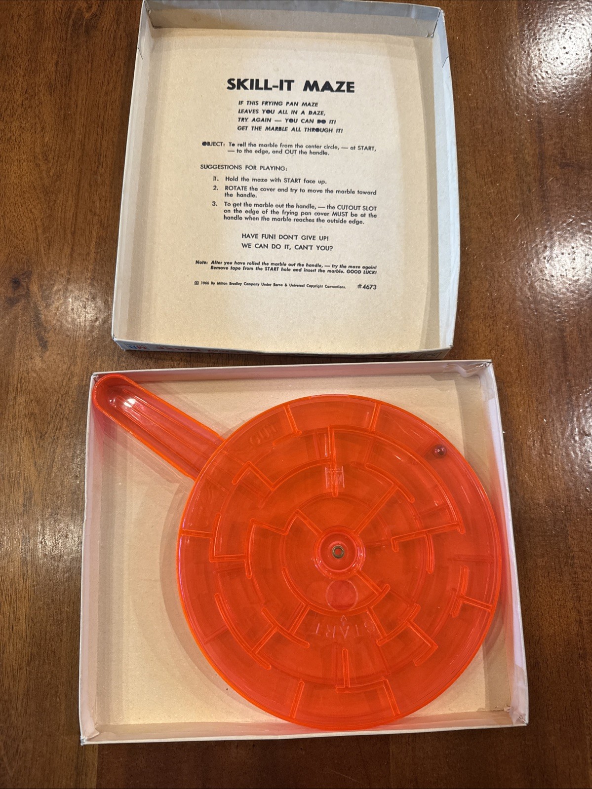 Vintage 1966 Milton Bradley SKILL-IT Frying Pan Maze Game with Original Box