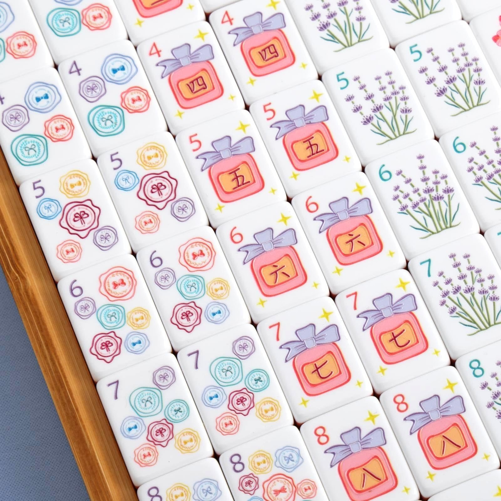 American Mahjong Tile Set,160 Light Purple Acrylic (4-Layer) Engraved Mahjong…