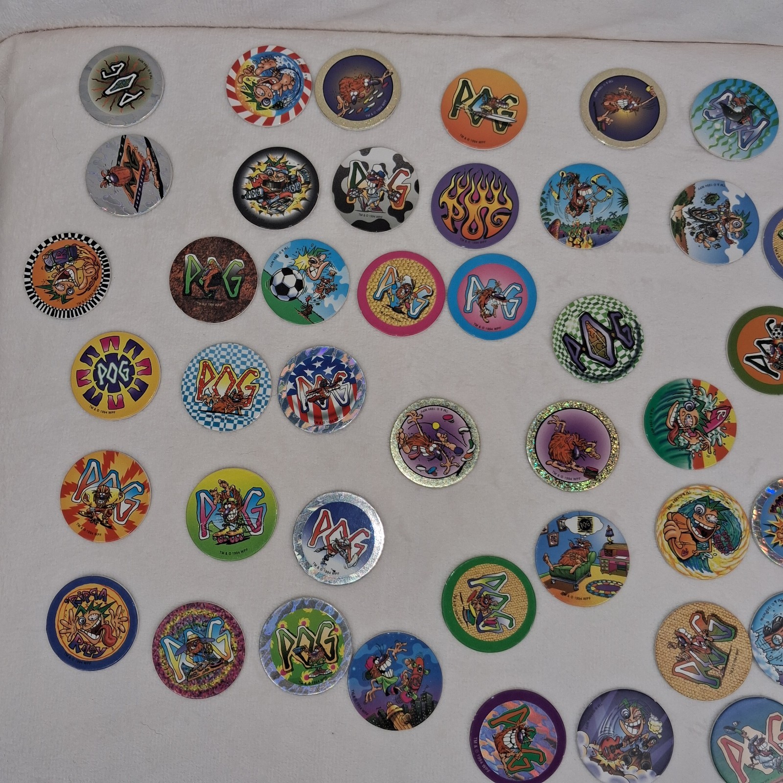1994 Vintage POG Game Lot 50 Numbered Discs World POG Federation Set