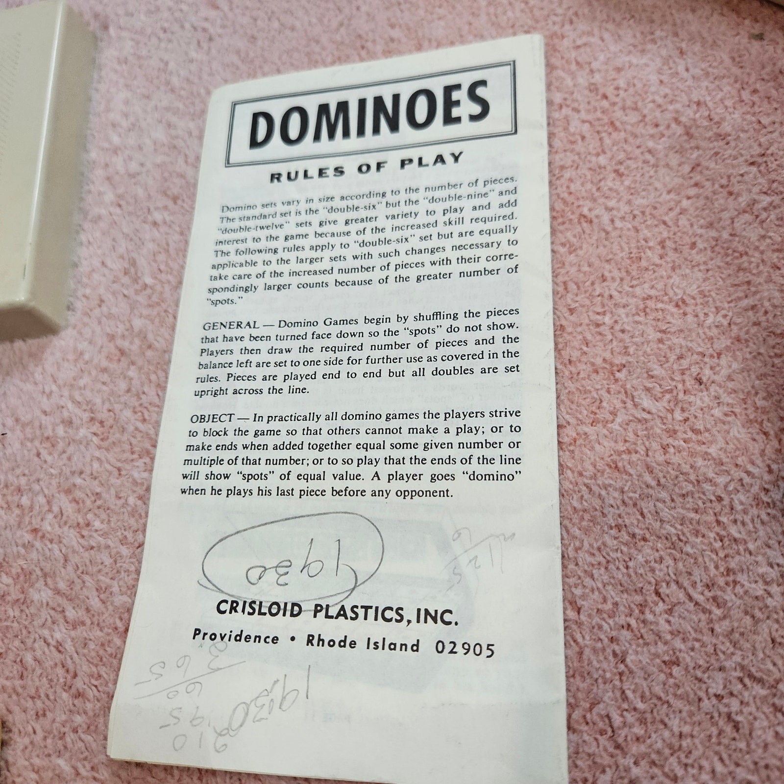 Vintage Cardinal Industries Texas 42 Dominoes Set (Double 6)
