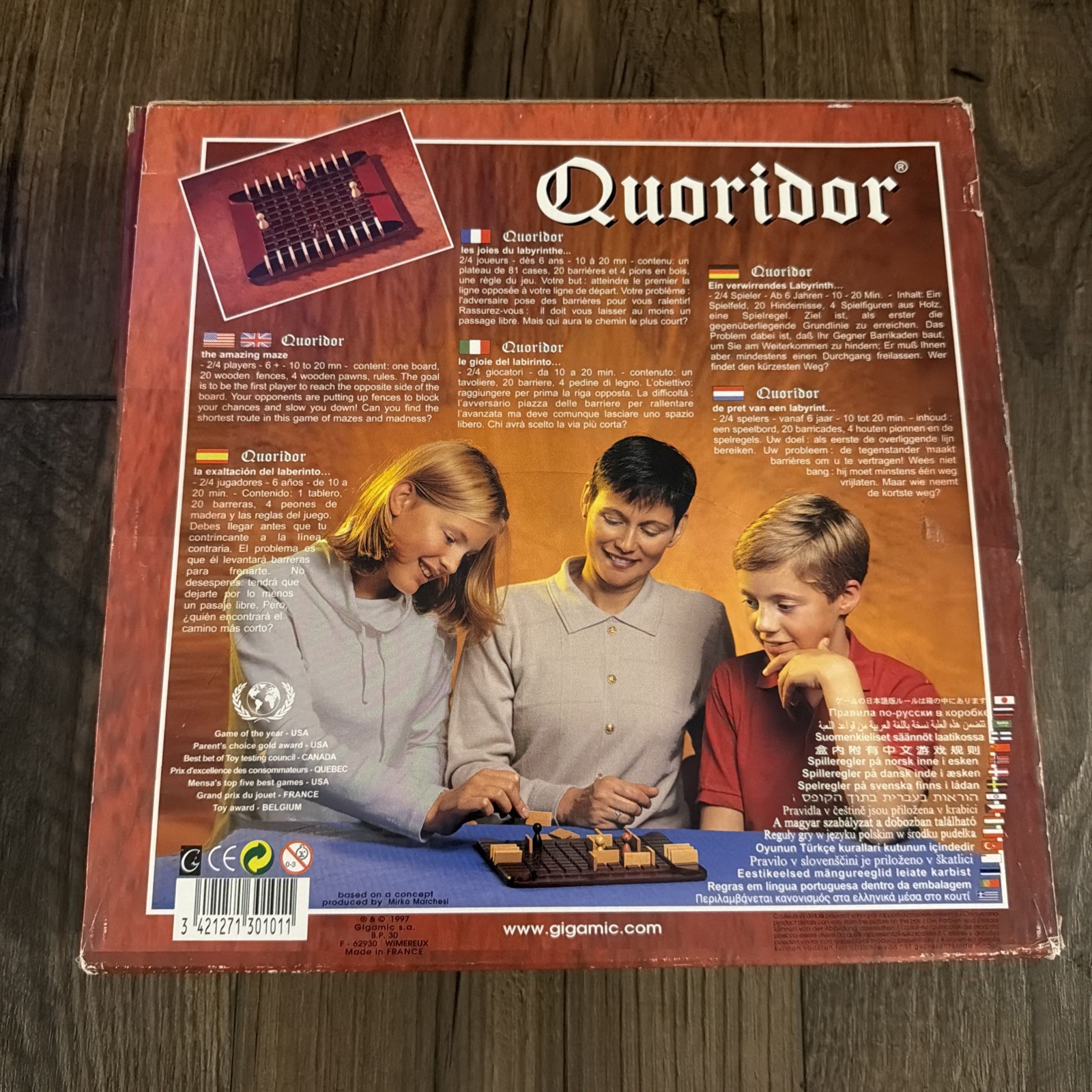 Quoridor Board Game Gigamic 1997 Complete Wooden Strategy Game