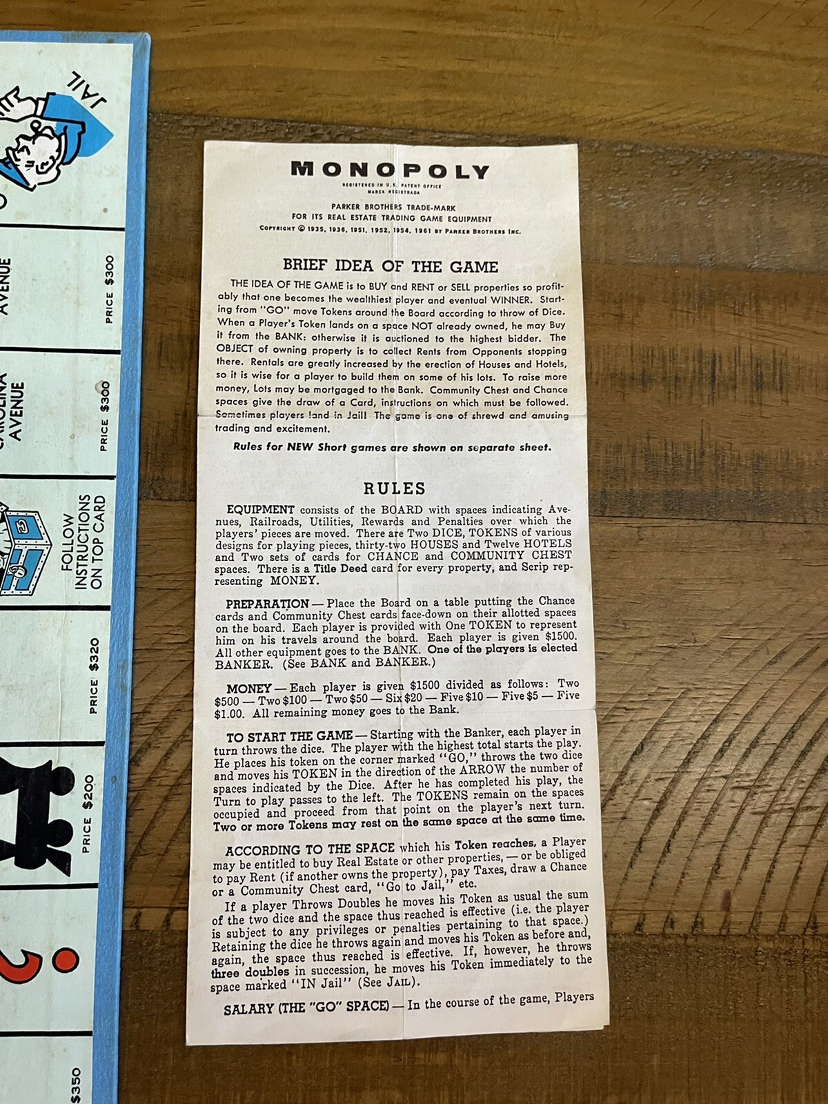 Trademark Vintage Monopoly Board Game 1961 – 60 Years Old! 🎲🎲