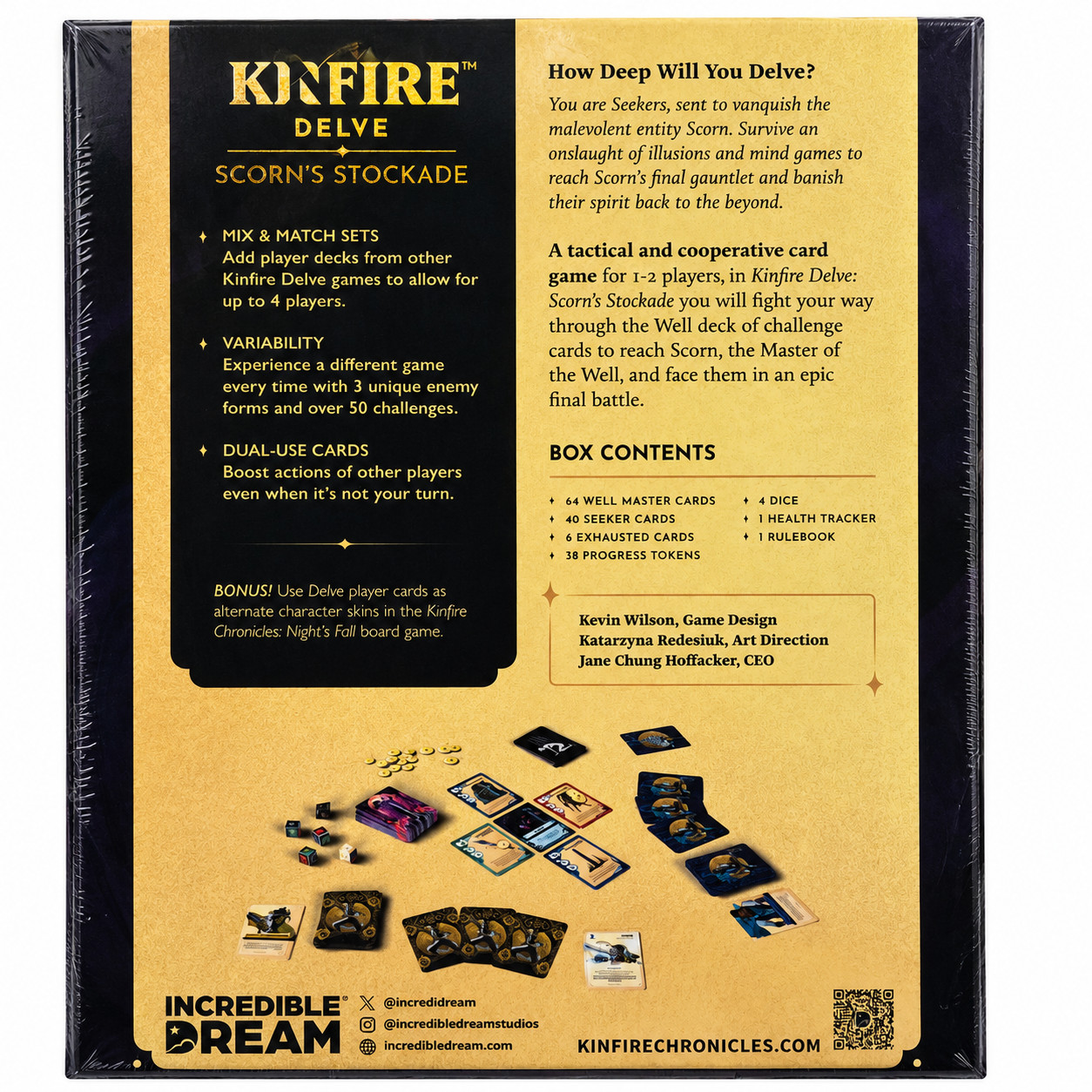 Kinfire Delve Scorn’s Stockade Cooperative Card Game 1-2 Players New
