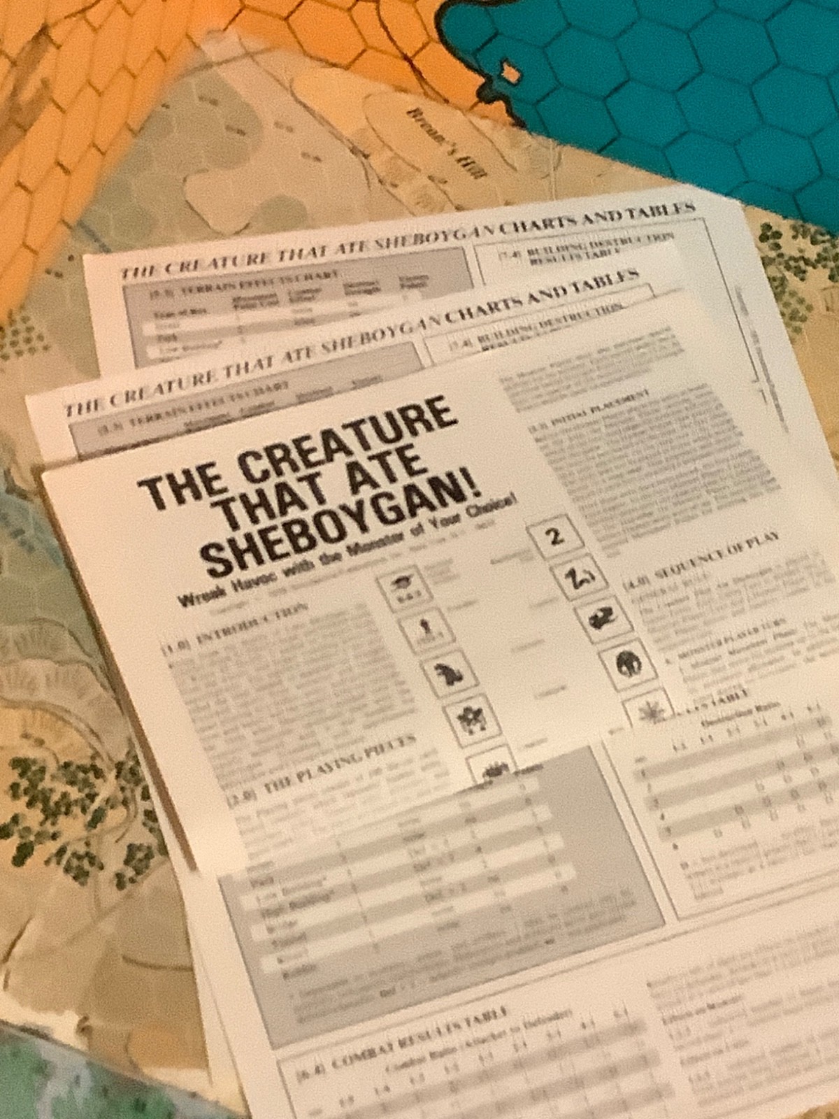 The CREATURE that ate SHEBOYGAN unpunched 1979 SPI BOX Kaiju Monster Sci-Fi